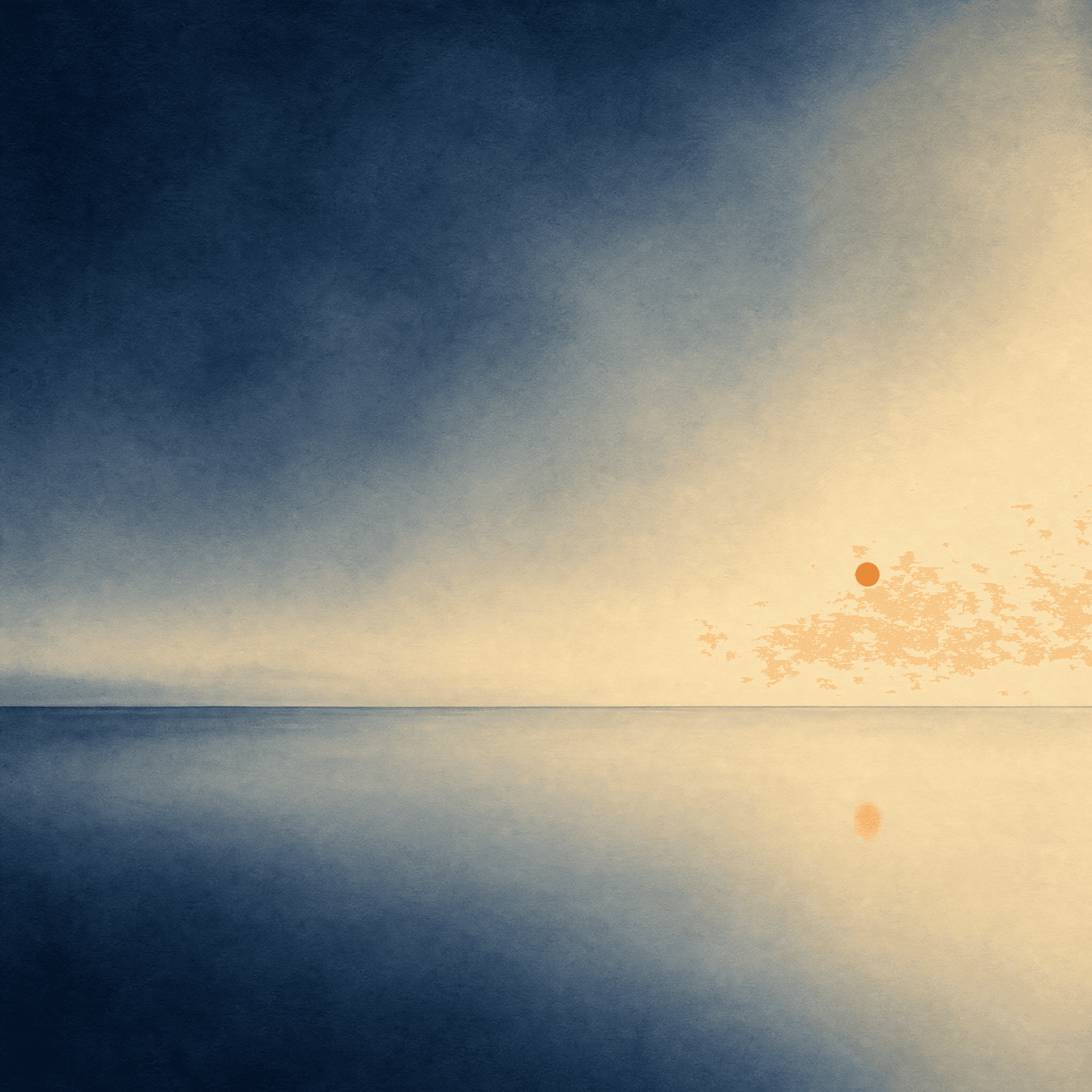 Calm tone study in ink navy and clarion orange