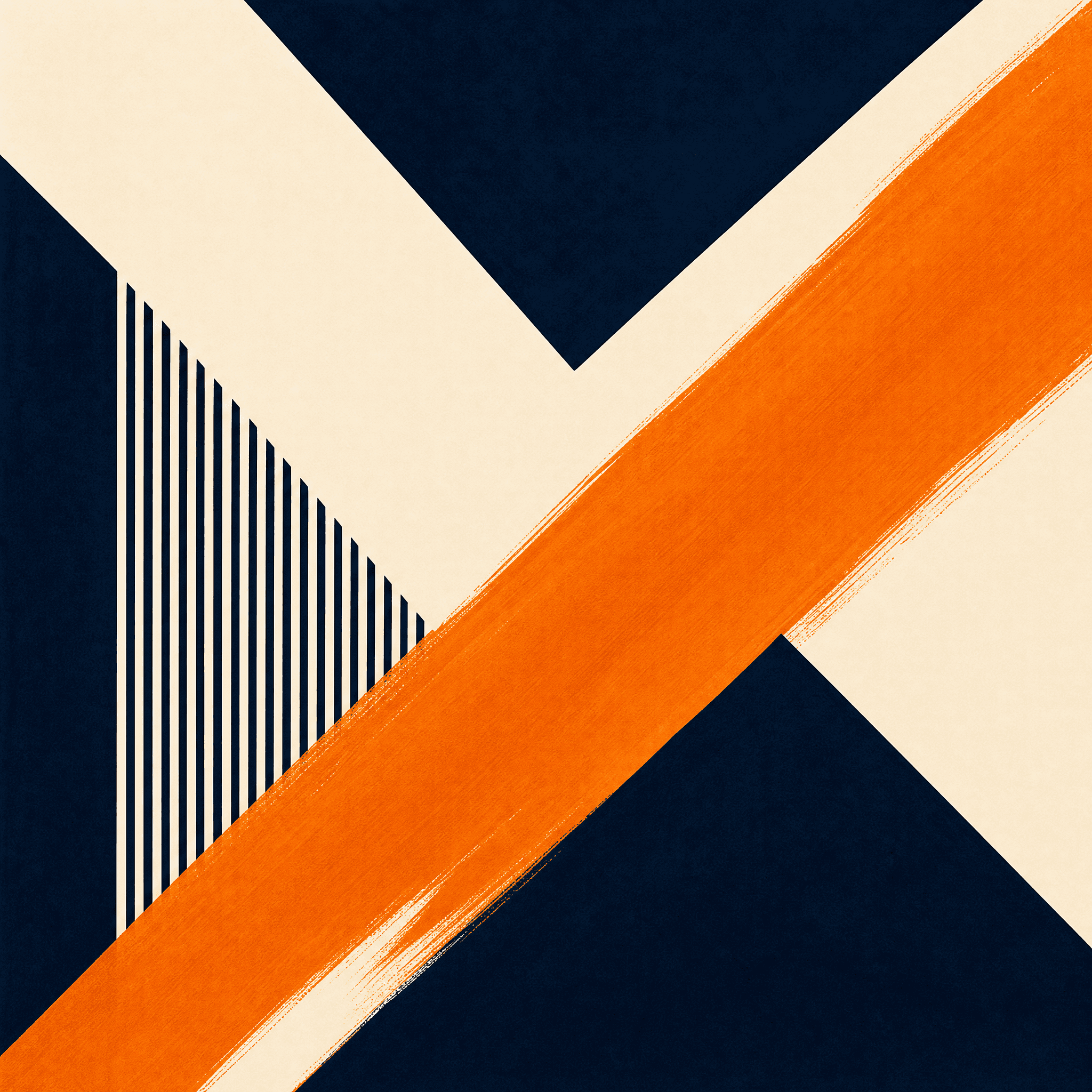 Direct tone study in ink navy and clarion orange